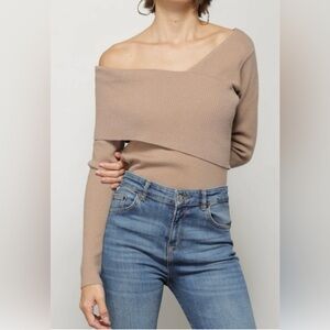 NWT | Line & Dot Tan Sweater, Size L